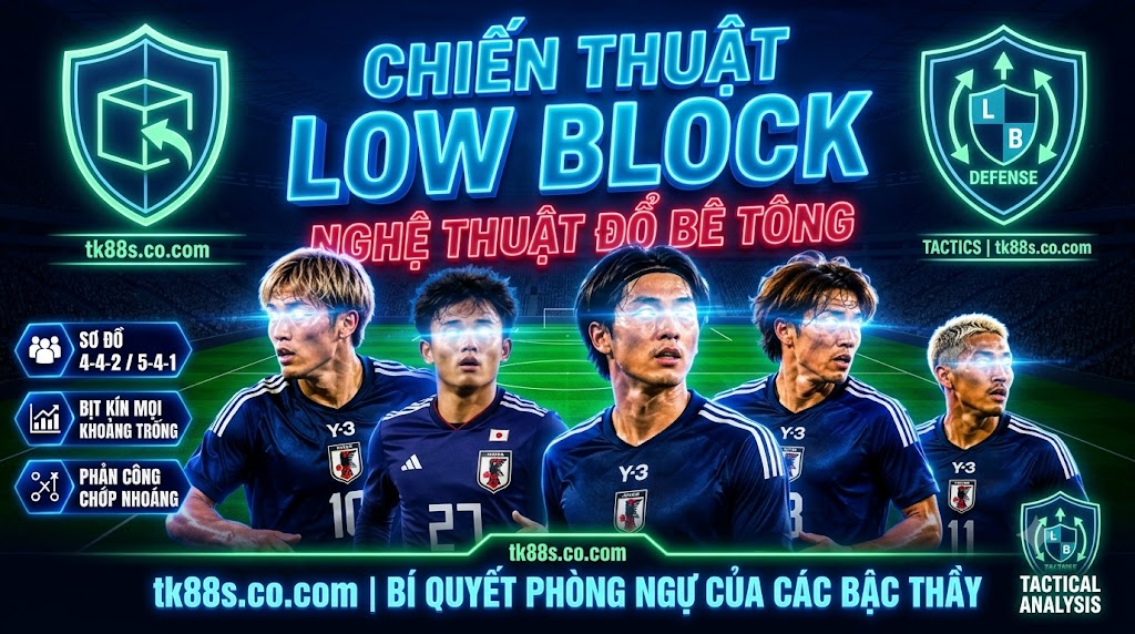 Chiến thuật phòng ngự lùi sâu Low Block và cách vận hành khối đội hình - Cẩm nang bóng đá TK88