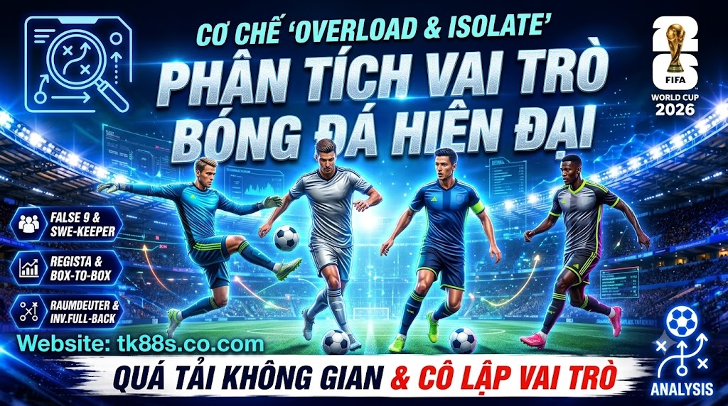 Sơ đồ phân tích chiến thuật quá tải không gian và cô lập vai trò nhằm phá vỡ hàng thủ đối phương - Nguồn ikseed.io