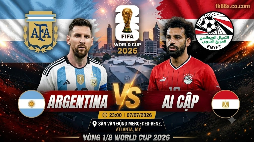 Nhận định Argentina vs Ai Cập vòng 1/8 World Cup 2026 tại ikseed.io