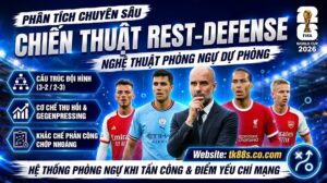 Phân tích chiến thuật Rest-Defense và nghệ thuật phòng ngự dự phòng trong bóng đá - Cẩm nang chiến thuật ikseed.io.